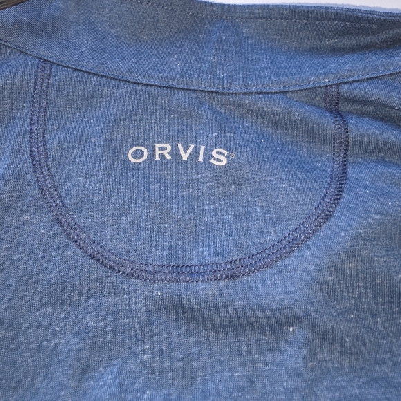 Orvis Blue Quarter Zip Pullover Shirt Size Medium  Classic Design Comfortable - Picture 4 of 8